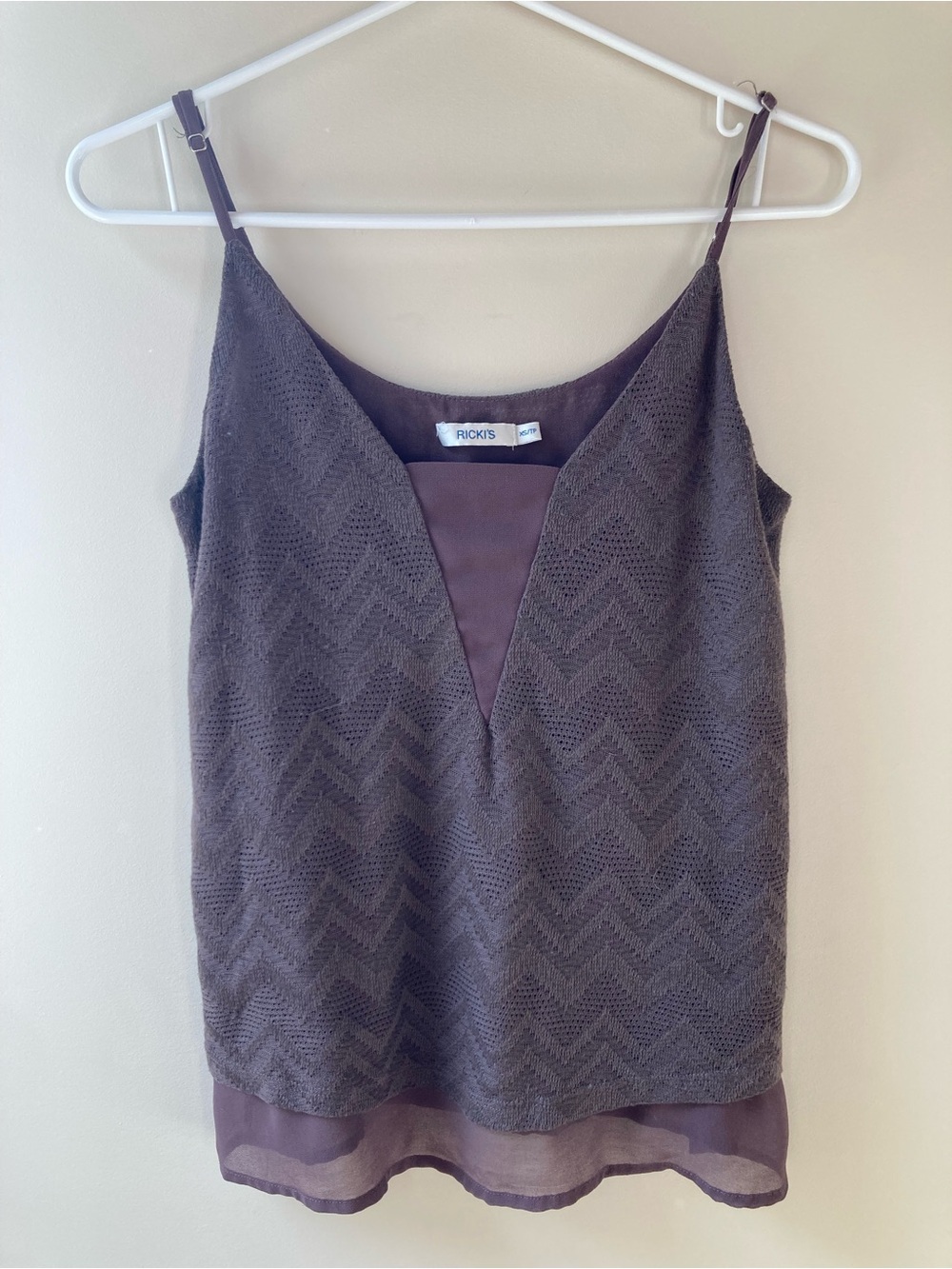 Ricki's Brown Lace Layering Tank Camisole Spaghetti Strap Top